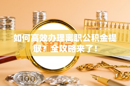 岱山如何高效办理离职公积金提取？全攻略来了！