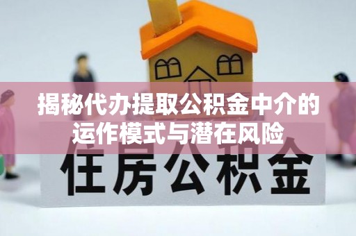 岱山揭秘代办提取公积金中介的运作模式与潜在风险